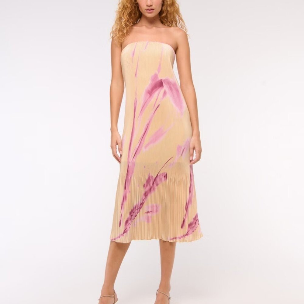 Abercrombie & Fitch The A&F Giselle Pleat Release Midi Dress